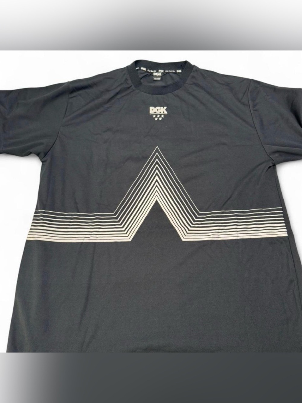 DGK Black Short-Sleeve Tee with White Geometric Stripe